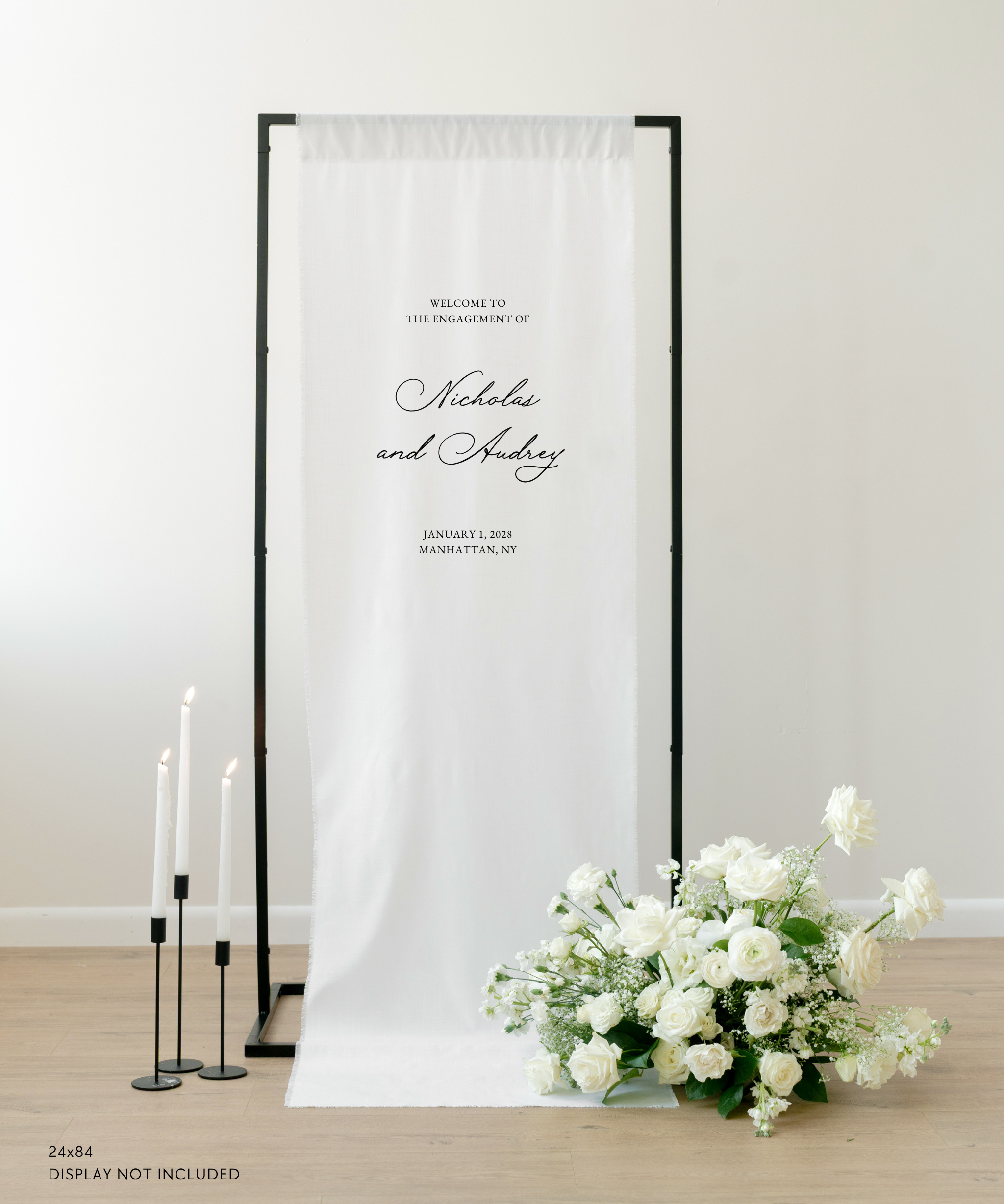 Linen Wedding Welcome Sign Nicholas and Audrey