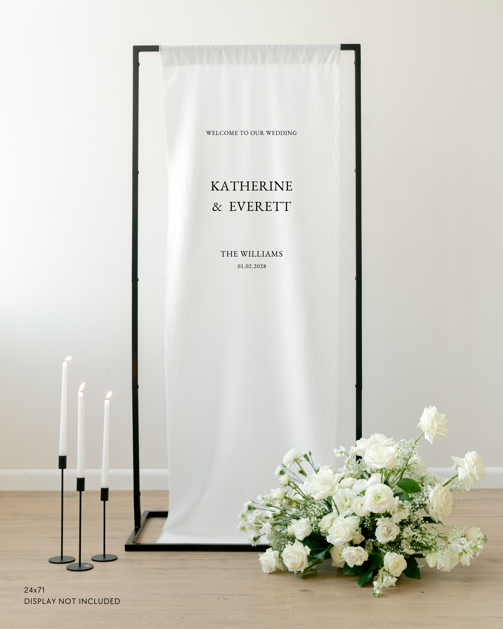 Linen Wedding Welcome Sign Katherine & Everett