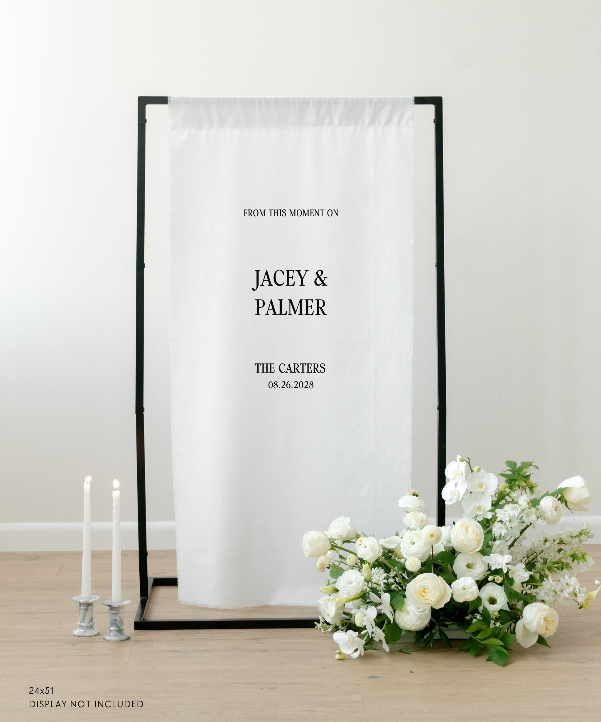 Linen Wedding Welcome Sign From This Moment On