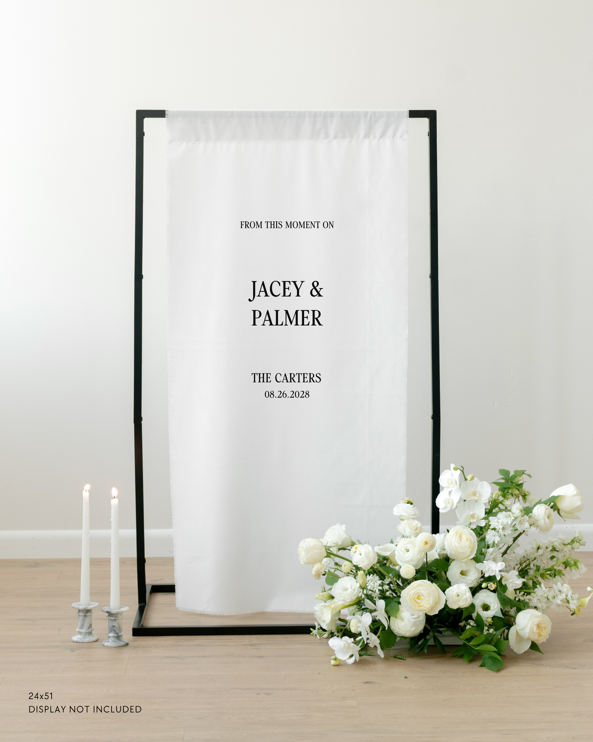 Linen Wedding Welcome Sign From This Moment On