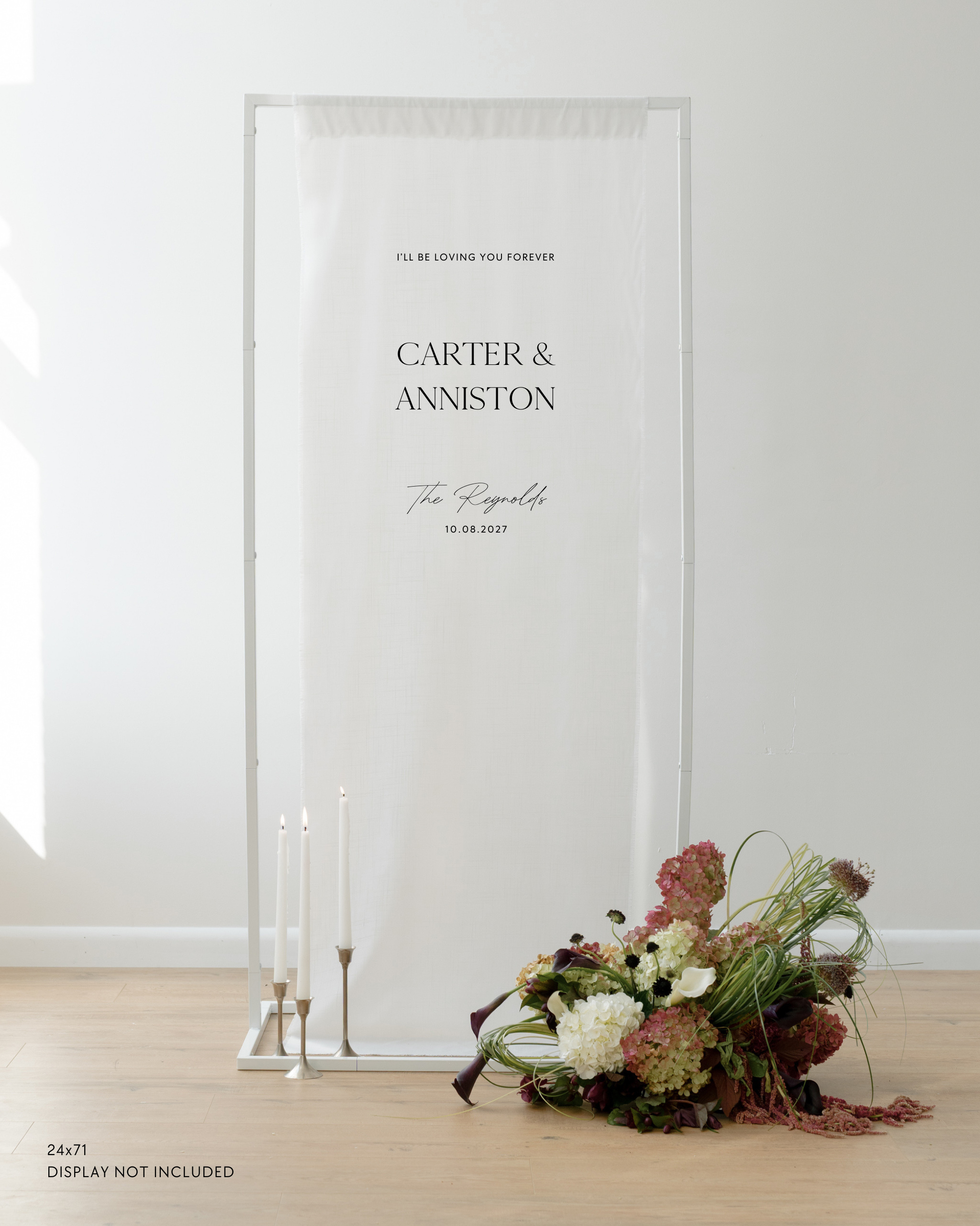Linen Wedding Welcome Sign I'll Be Loving You Forever