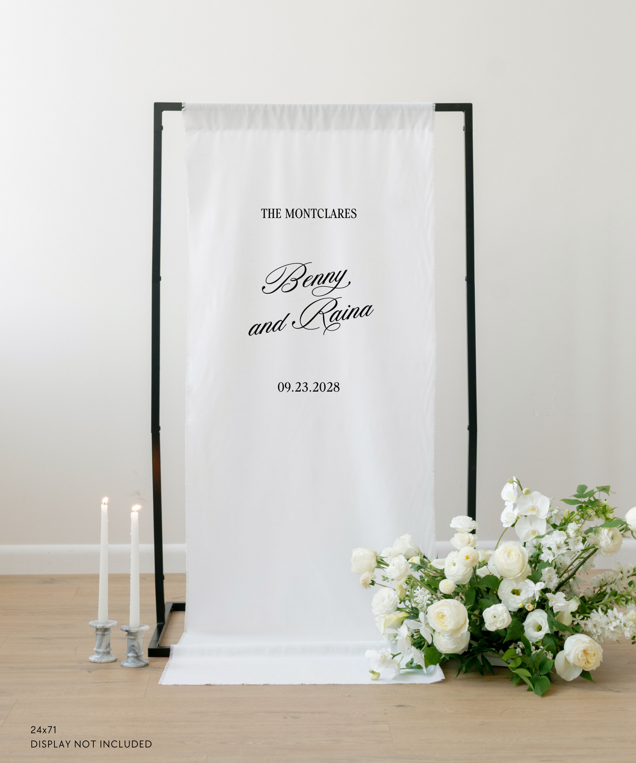 Linen Wedding Welcome Sign