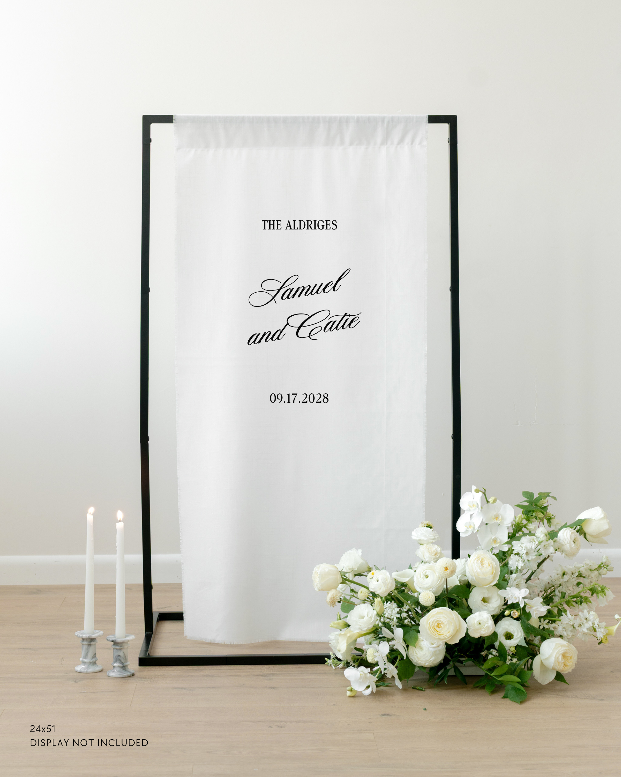 Linen Wedding Welcome Sign