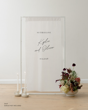 Linen Wedding Welcome Sign So This Is Love Kylie and Oliver