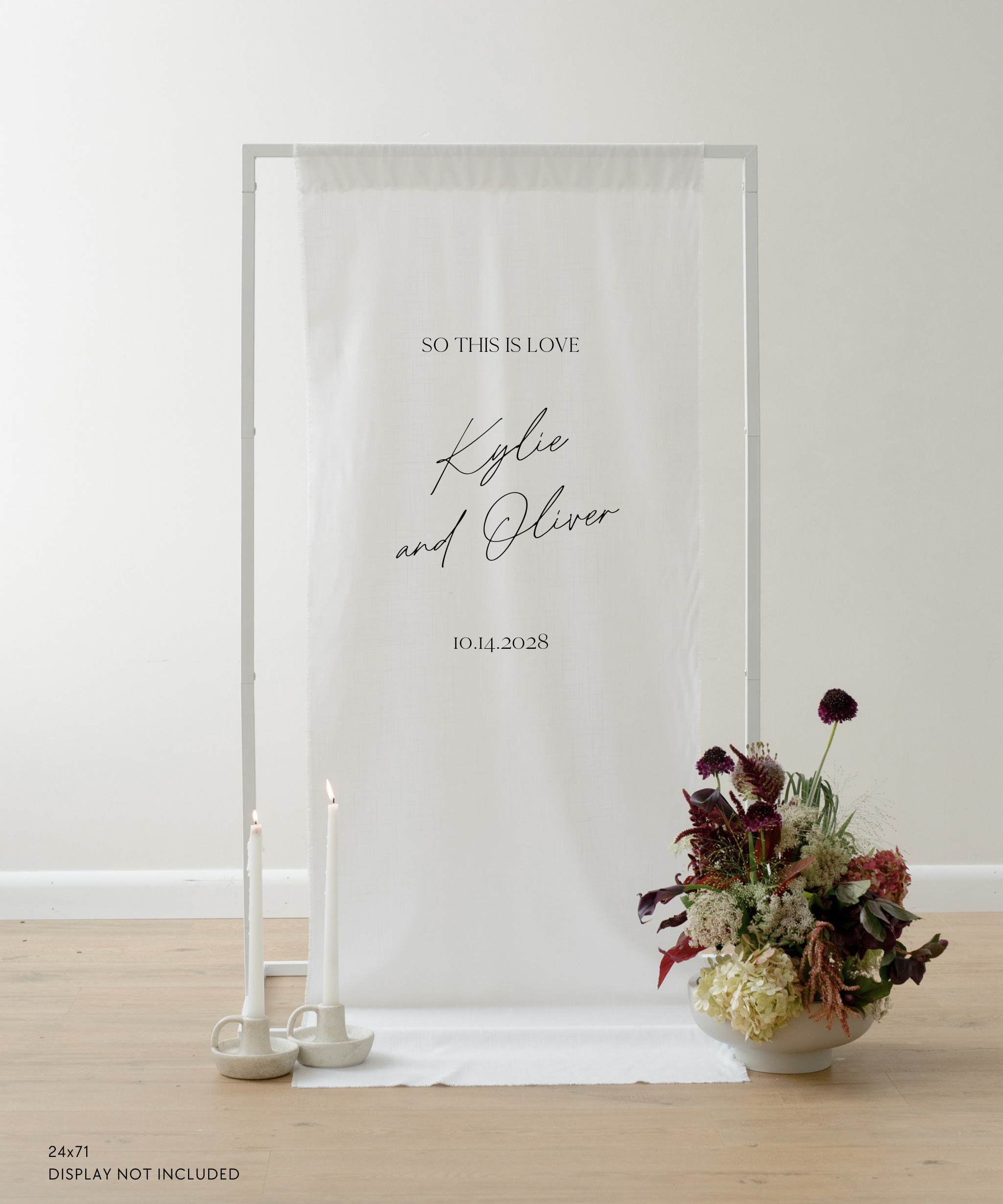 Linen Wedding Welcome Sign So This Is Love Kylie and Oliver
