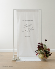 Linen Wedding Welcome Sign Better Together Vincent and Taylia