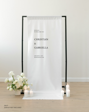 Linen Wedding Welcome Sign Christian and Gabriella