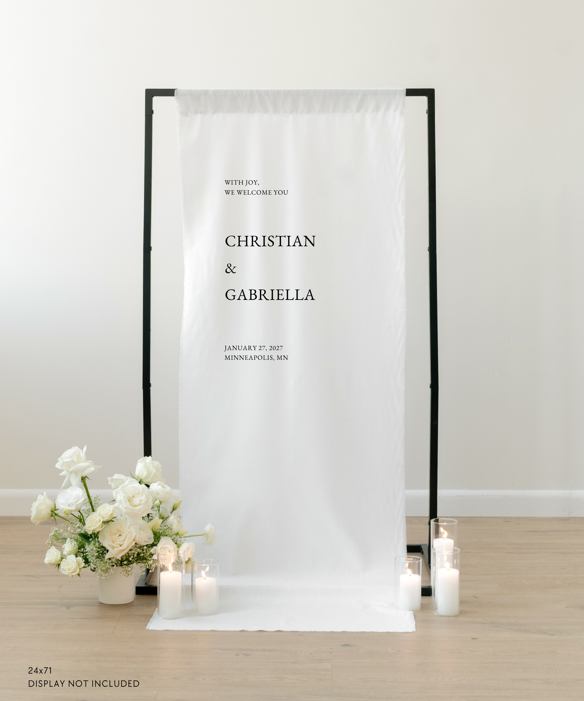 Linen Wedding Welcome Sign Christian and Gabriella