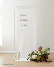 Linen Wedding Welcome Sign Holden and Audrey
