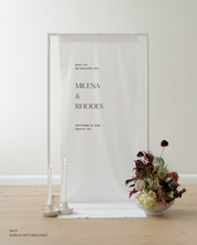 Linen Wedding Welcome Sign Milena and Rhodes
