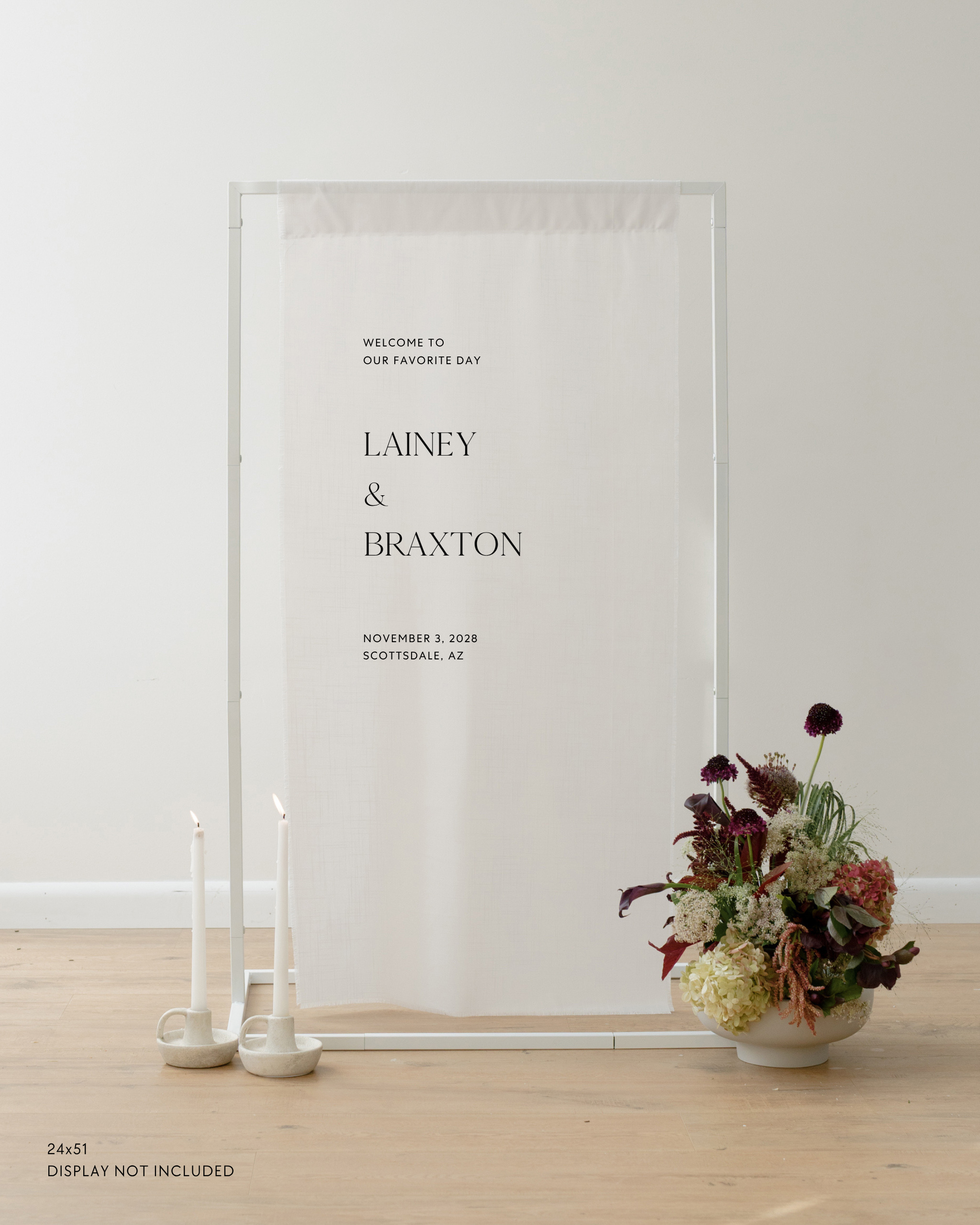 Linen Wedding Welcome Sign Lainey and Braxton