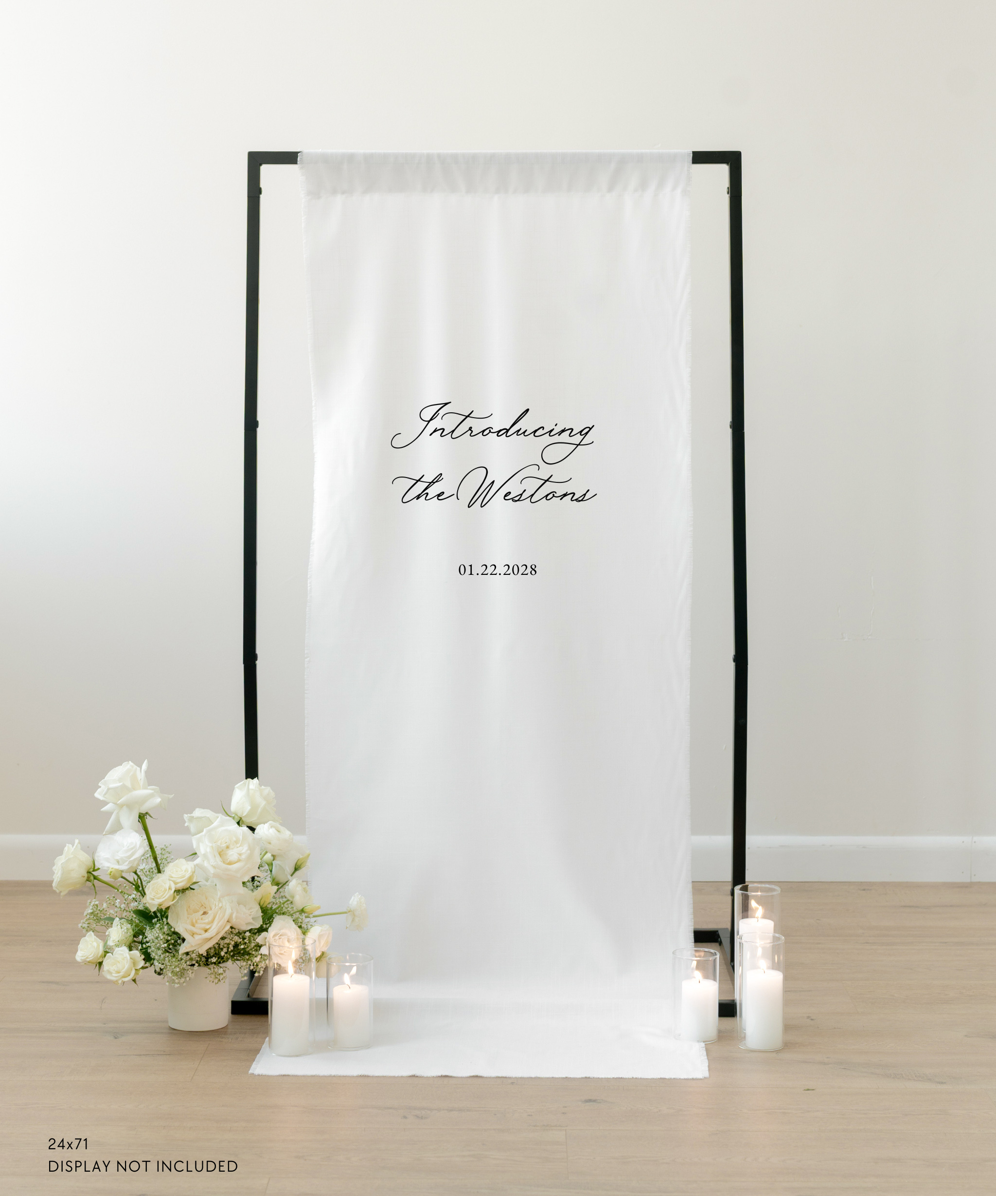 Linen Wedding Welcome Sign Introducing The Westons