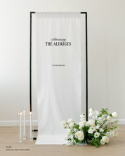 Linen Wedding Welcome Sign introducing The Aldriges