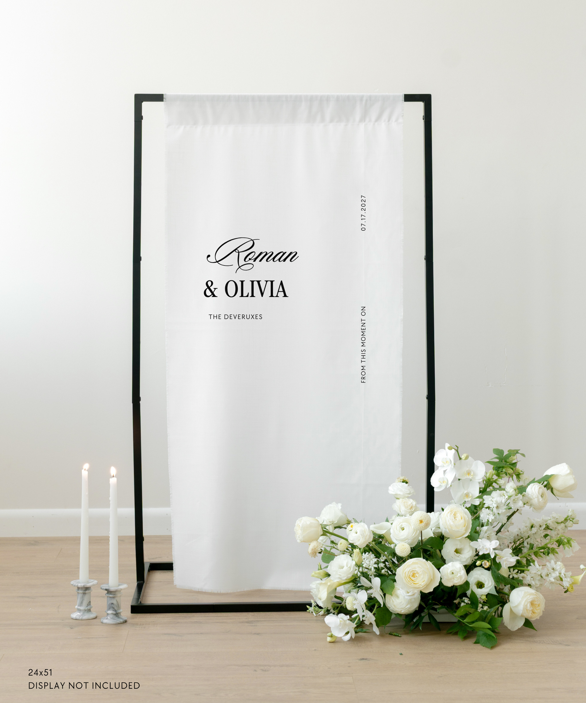 Linen Wedding Welcome Sign From This Moment On