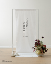 Linen Wedding Welcome Sign Rhodes and Milena