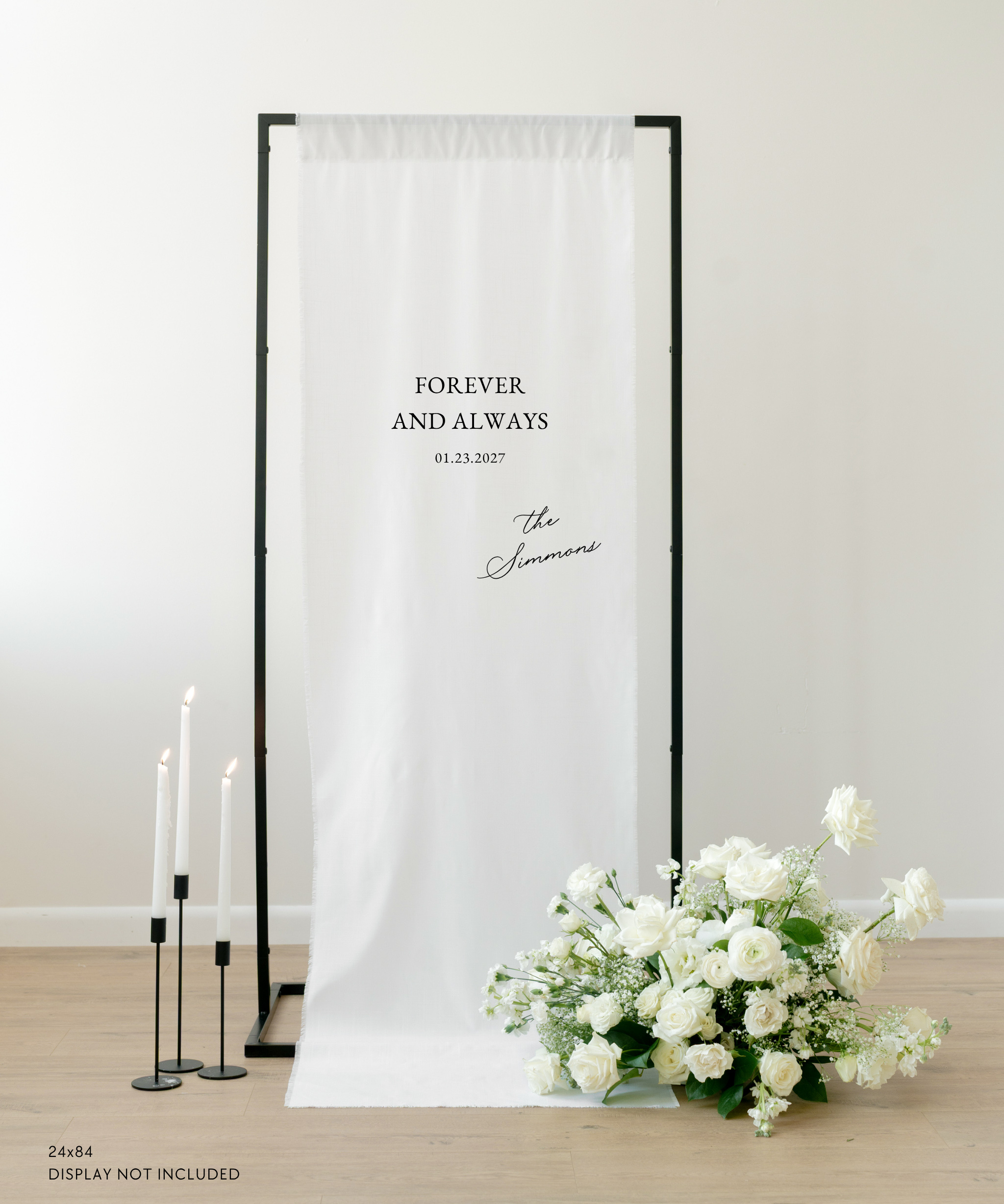 Linen Wedding Welcome Sign Forever And Always 01.23.2027
