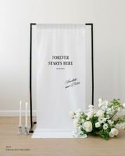 Linen Welcome Wedding Sign Forever Starts Here
