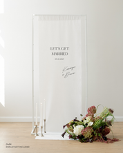 Linen Wedding Welcome Sign Lets Get Married