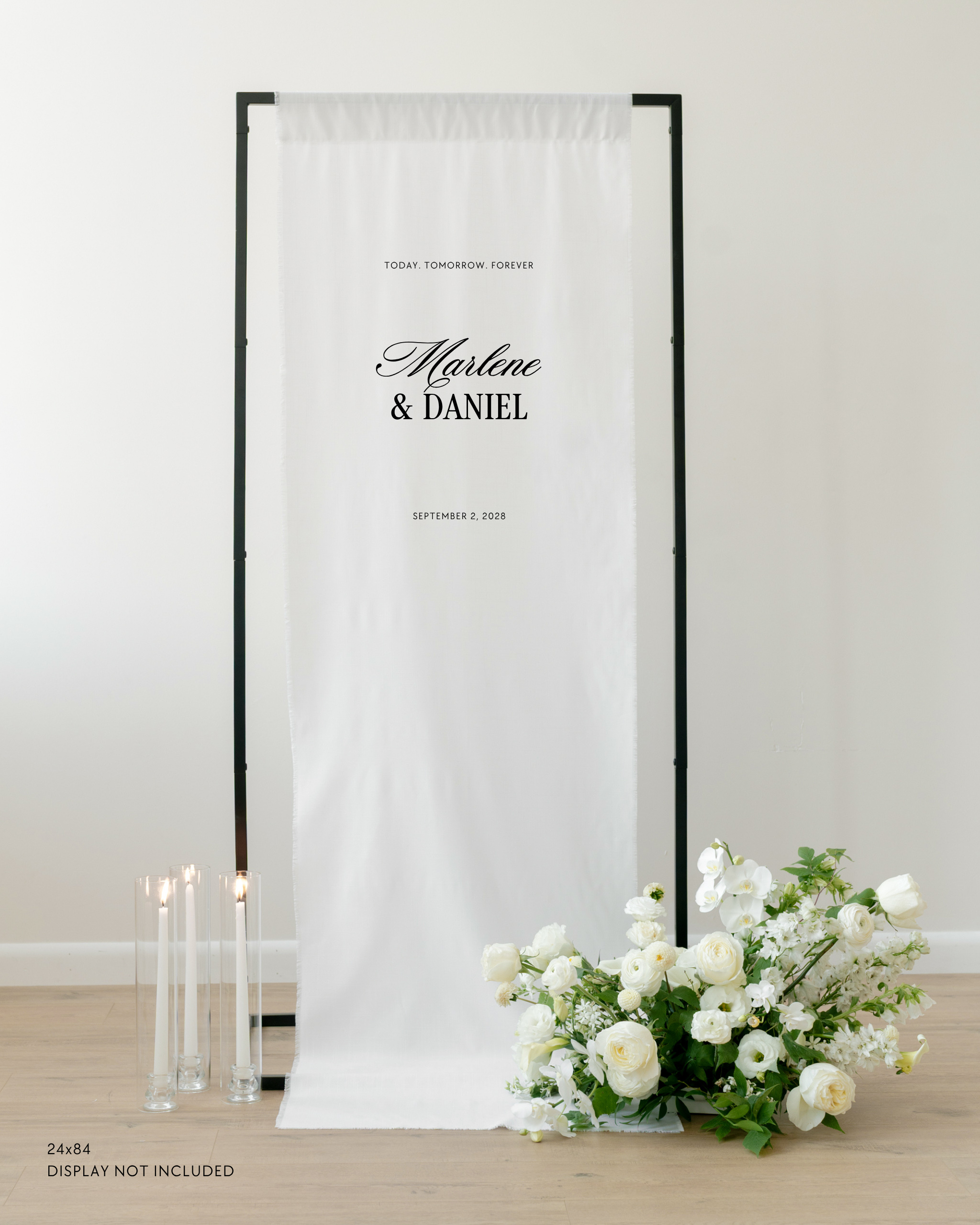 Linen Wedding Welcome Sign Today Tomorrow Forever