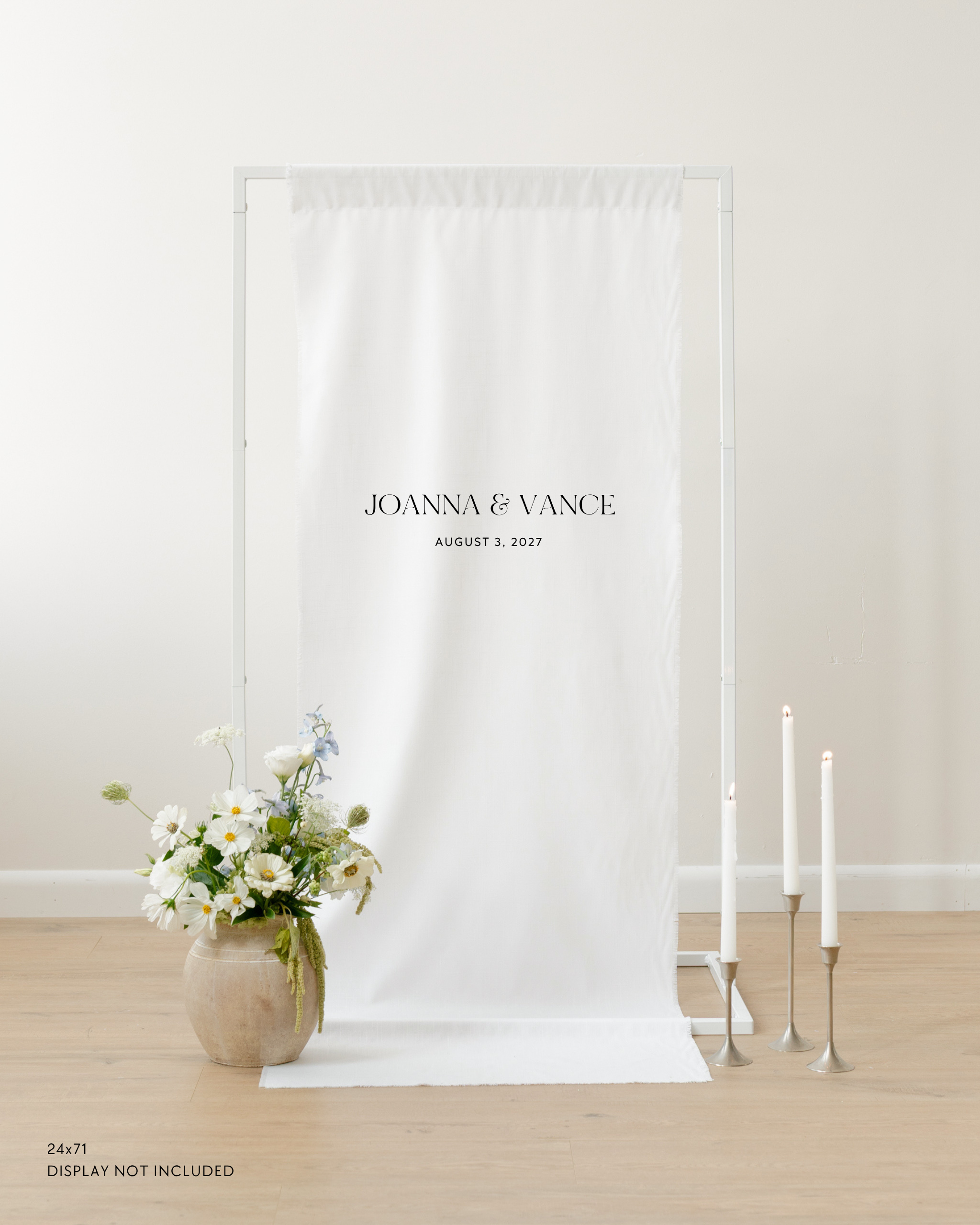 Linen Wedding Welcome Sign Joanna and Vance