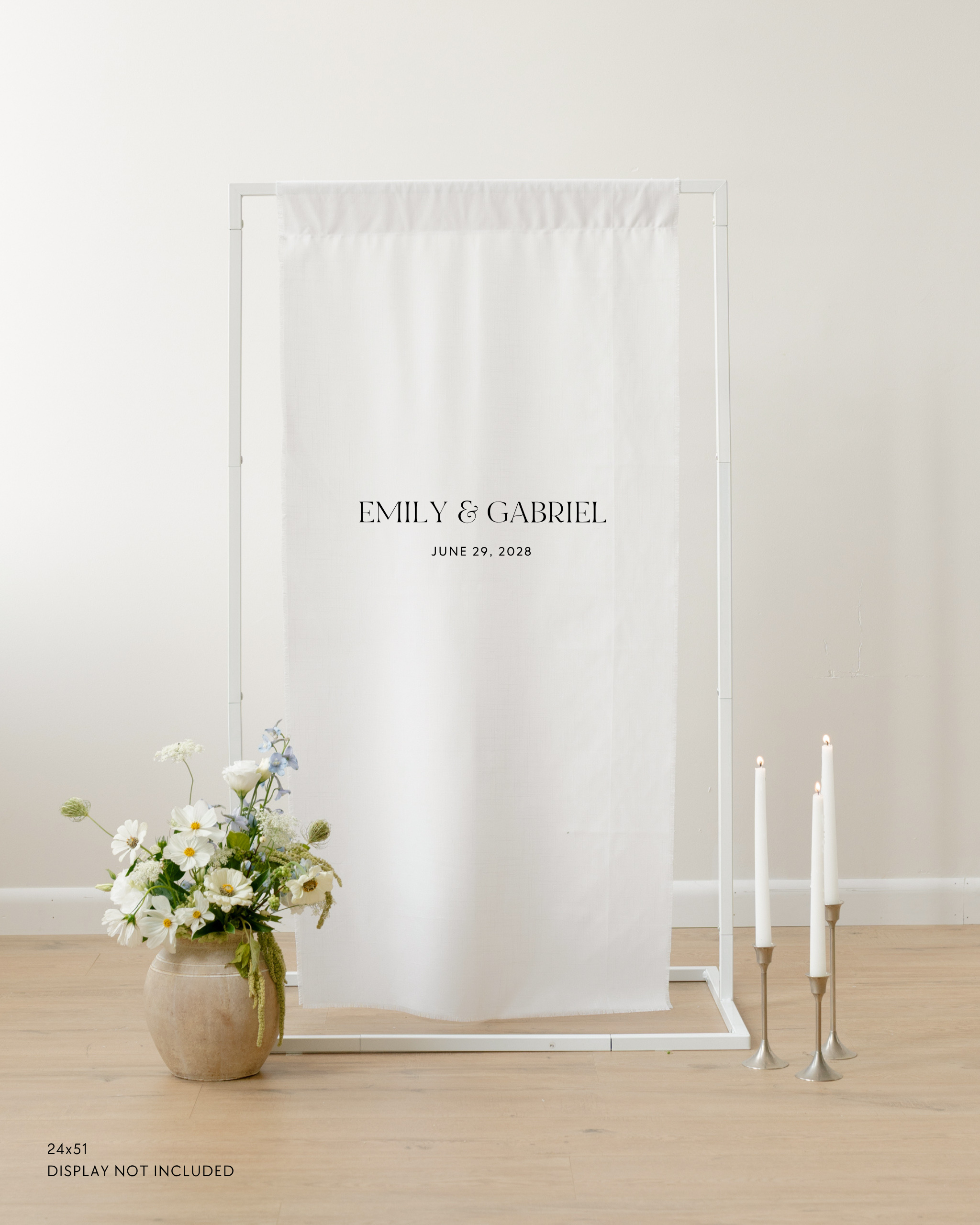 Linen Wedding Welcome Sign Emily and Gabriel