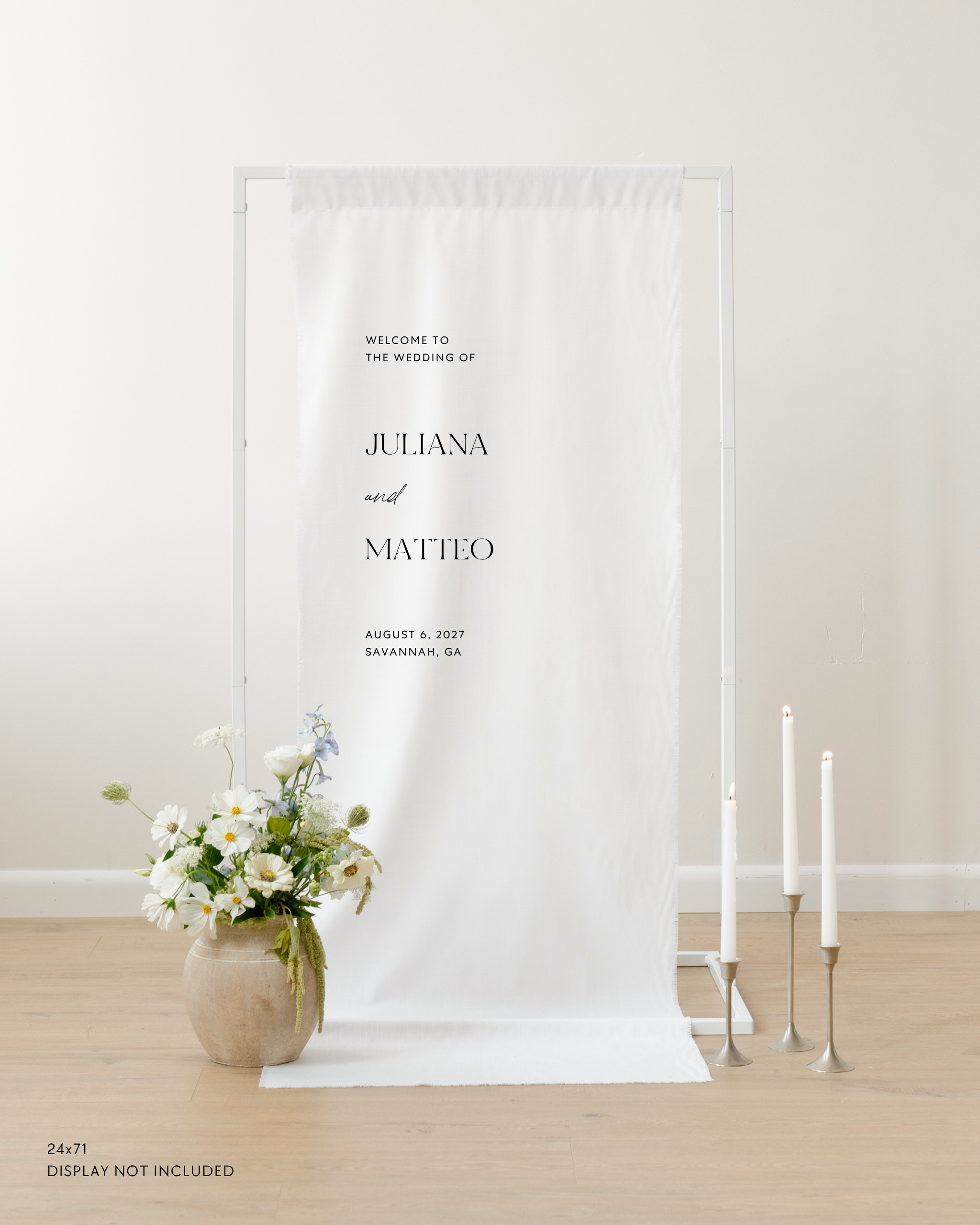 Linen Wedding Welcome Sign Juliana And Matteo