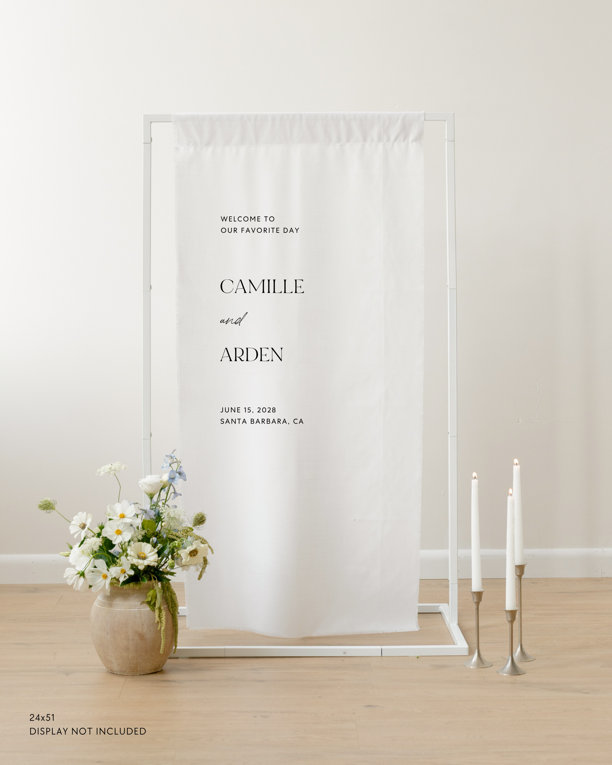 Linen Wedding Welcome Sign Welcome To Our Favorite Day Camille and Arden