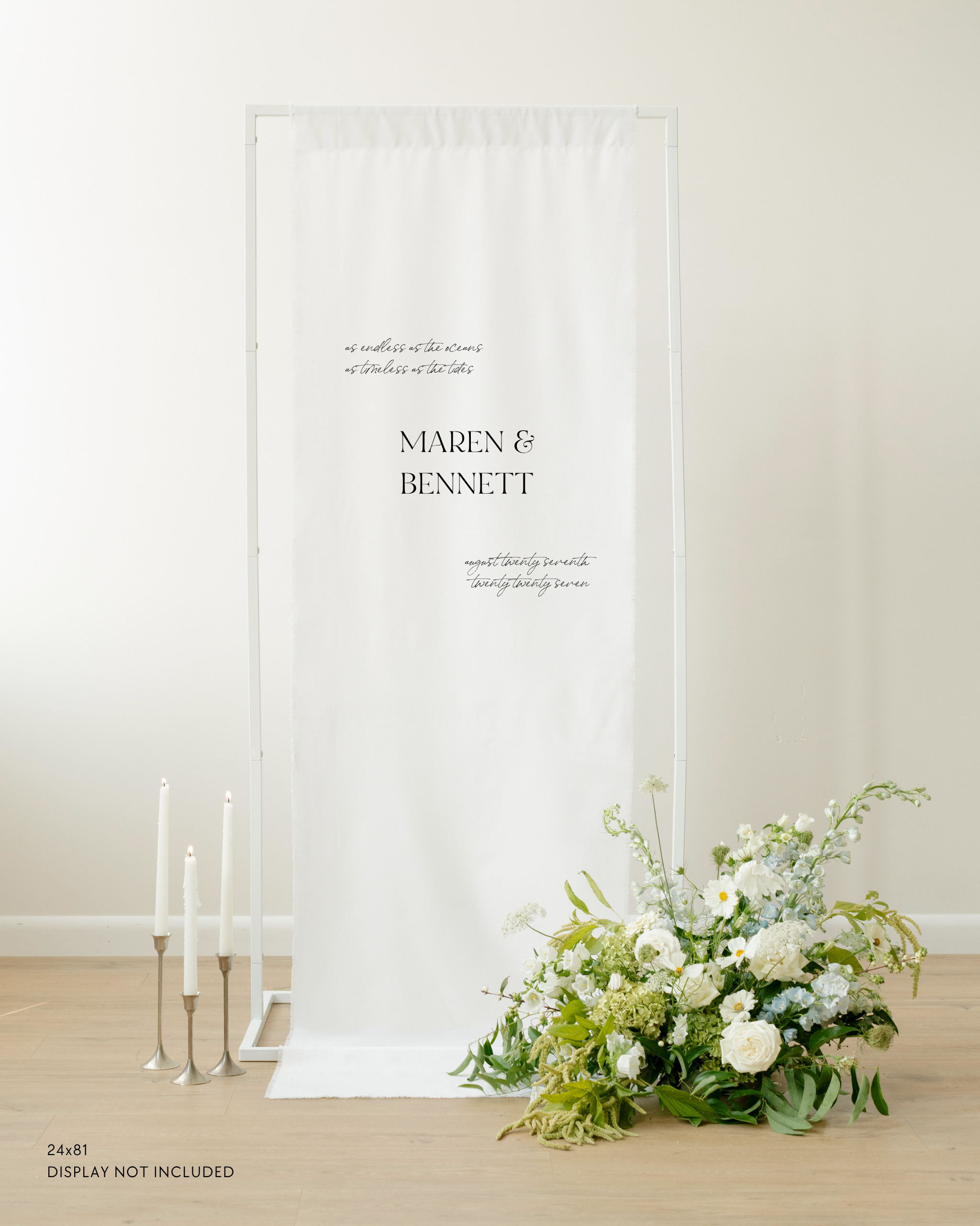 Linen Wedding Welcome Sign Maren and Bennett With All Our Love Twenty Twenty Seven
