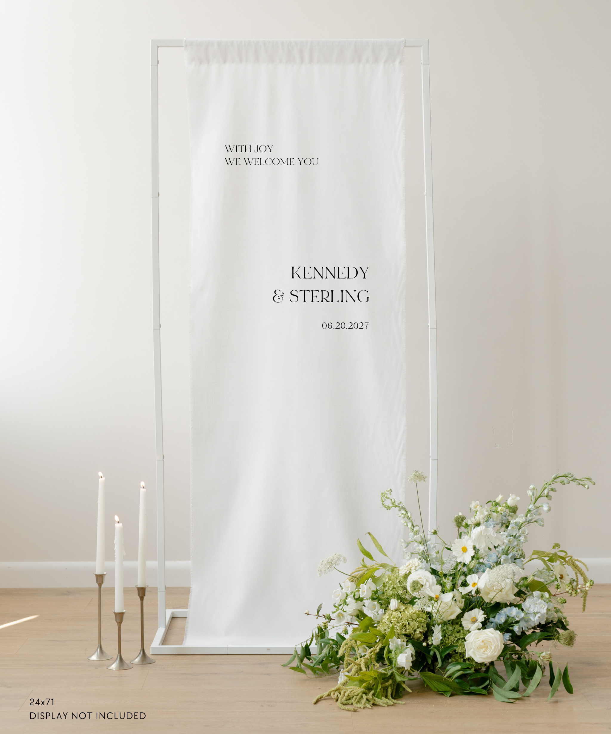 Linen Welcome Wedding Sign Kennedy and Sterling