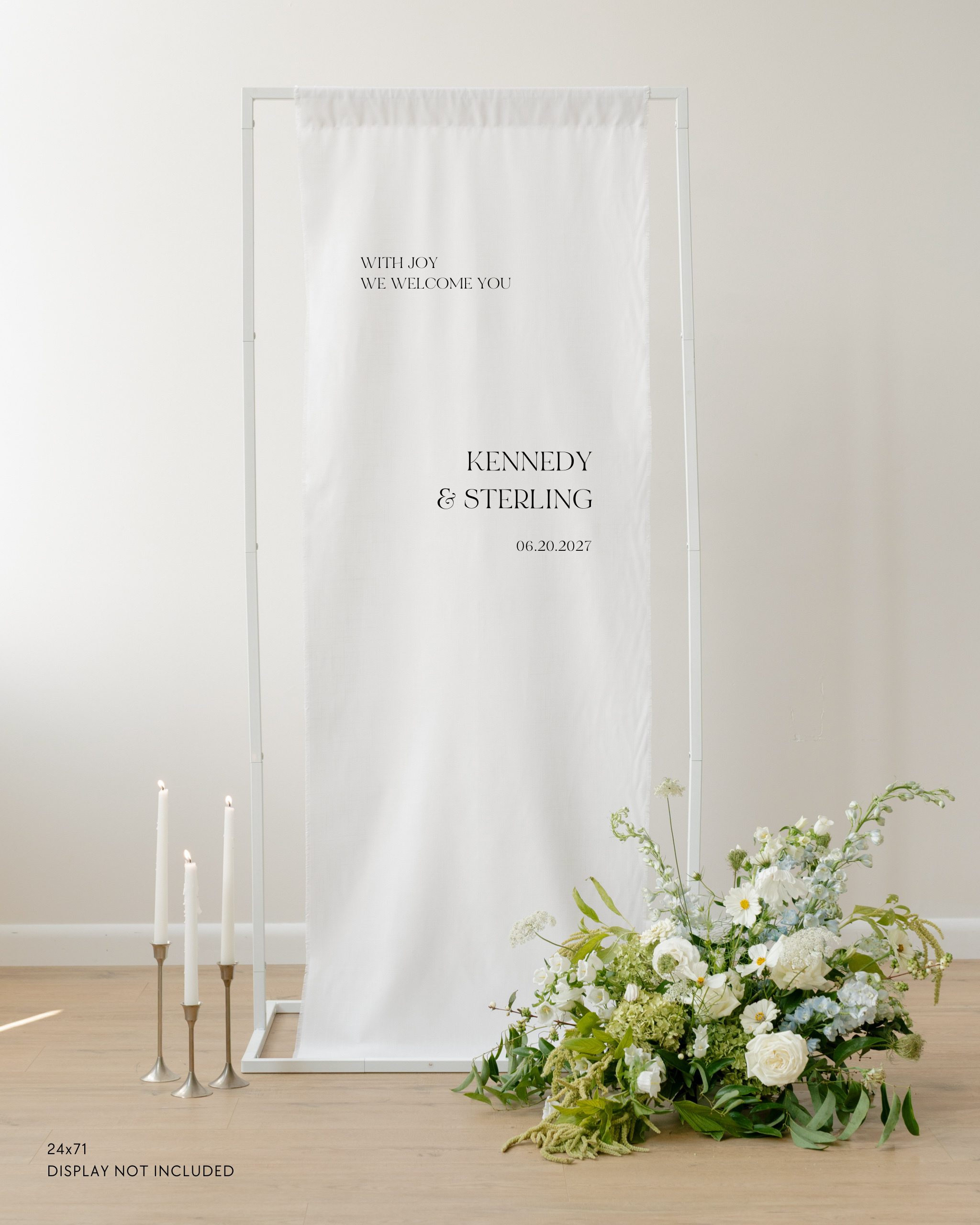 Linen Welcome Wedding Sign Kennedy and Sterling