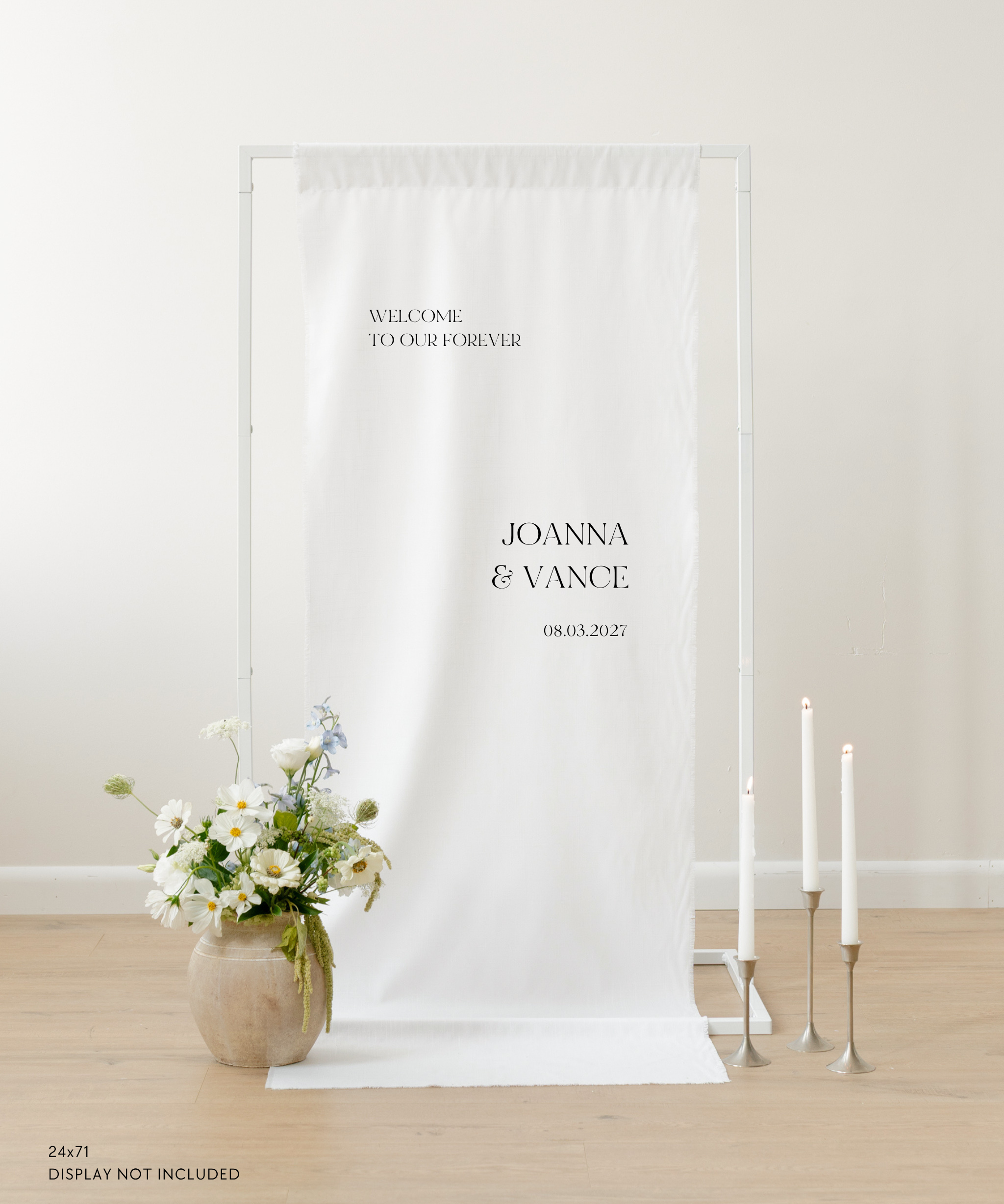 Linen Wedding Welcome Sign Welcome To Our Forever Joanna and Vance
