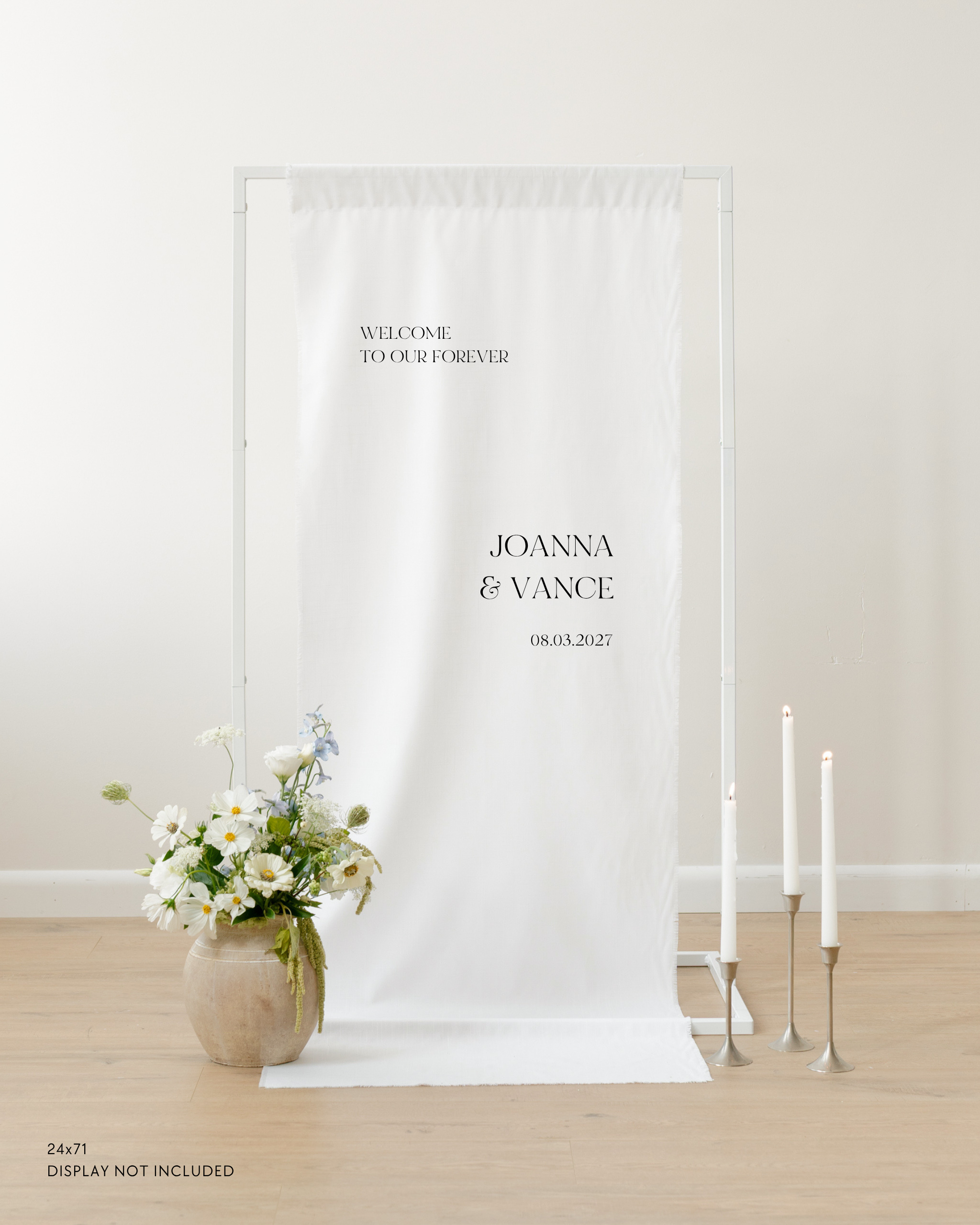 Linen Wedding Welcome Sign Welcome To Our Forever Joanna and Vance