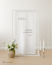 Linen Wedding Welcome Sign Juliana and Matteo