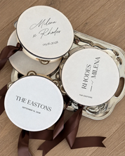 Quinn personalized wedding tambourines