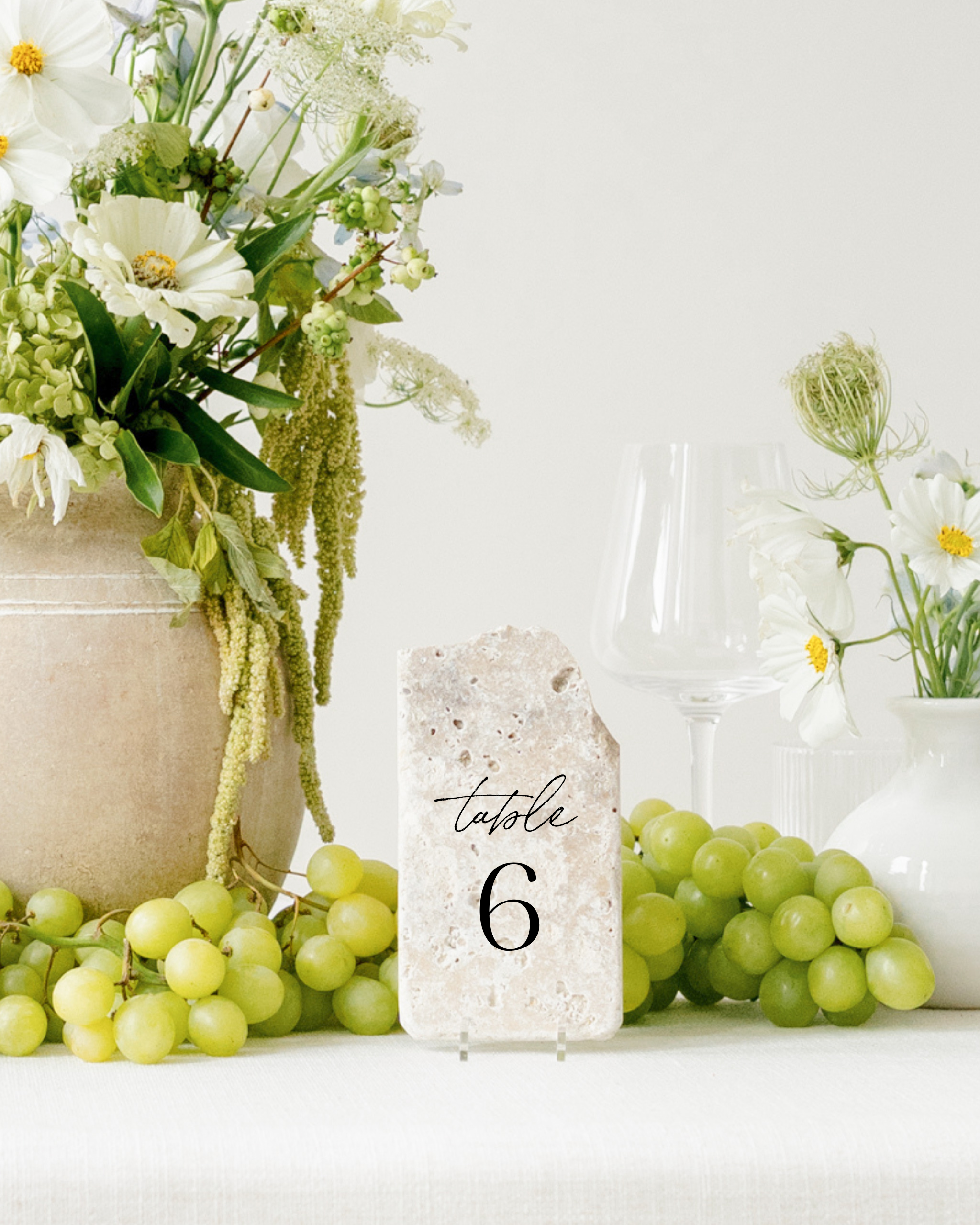 Stone Wedding Table Number 6