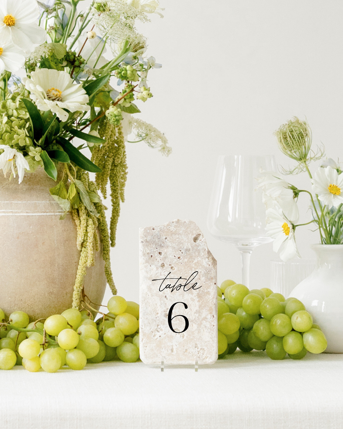 Stone Wedding Table Number 6
