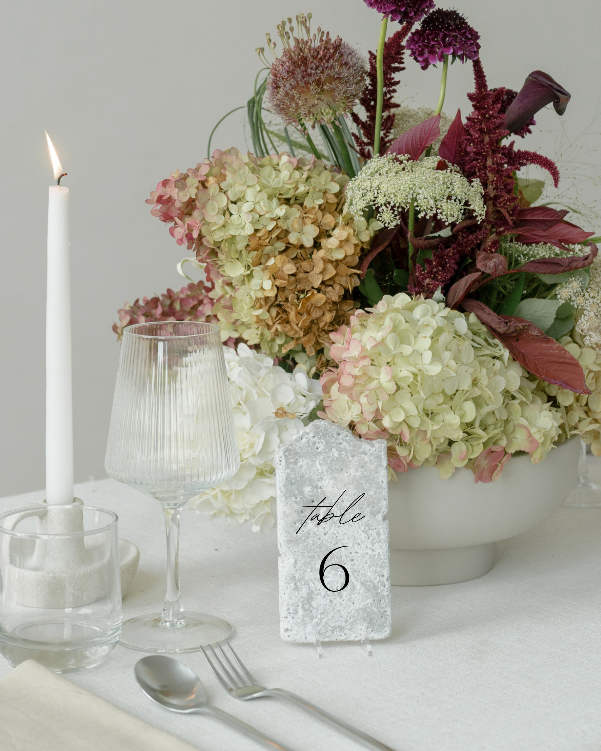 Stone Wedding Table Number 6