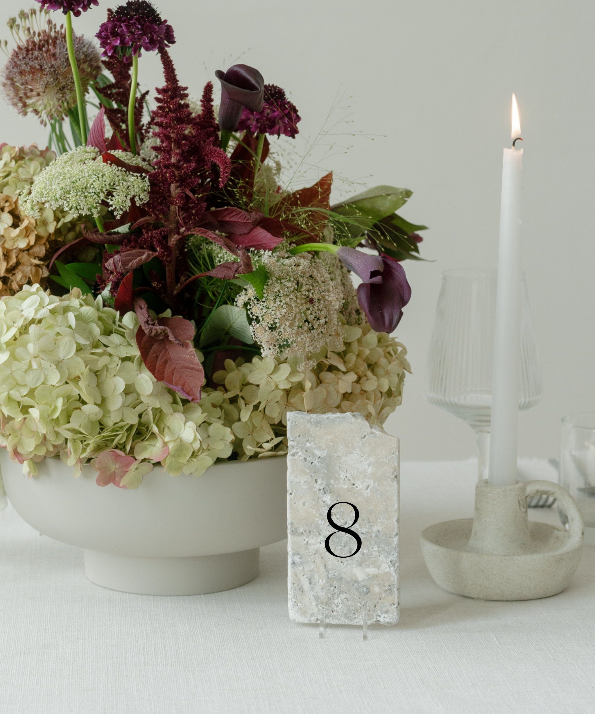Stone Wedding Table Number 8