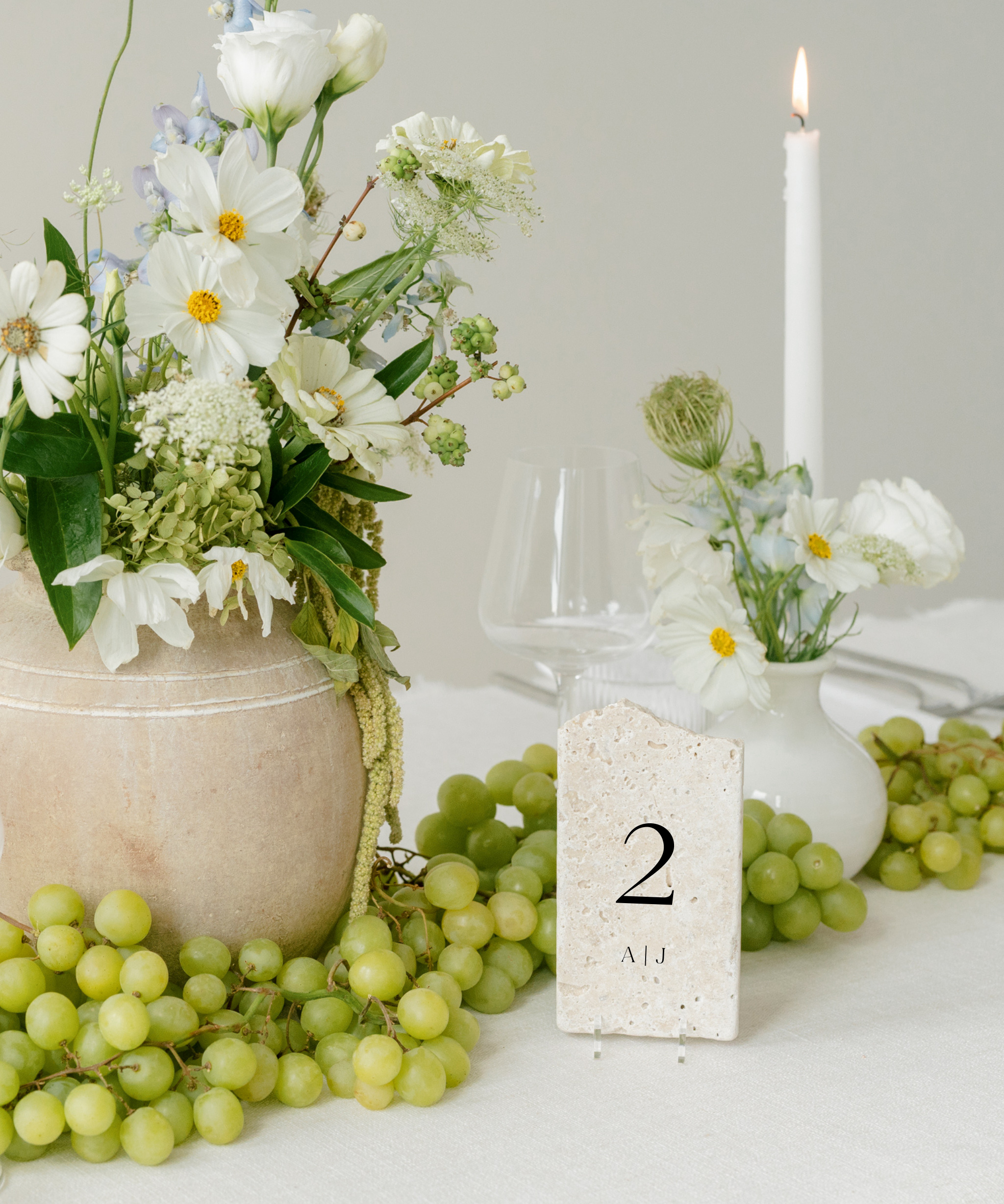 Stone Wedding Table Number 2 A | J