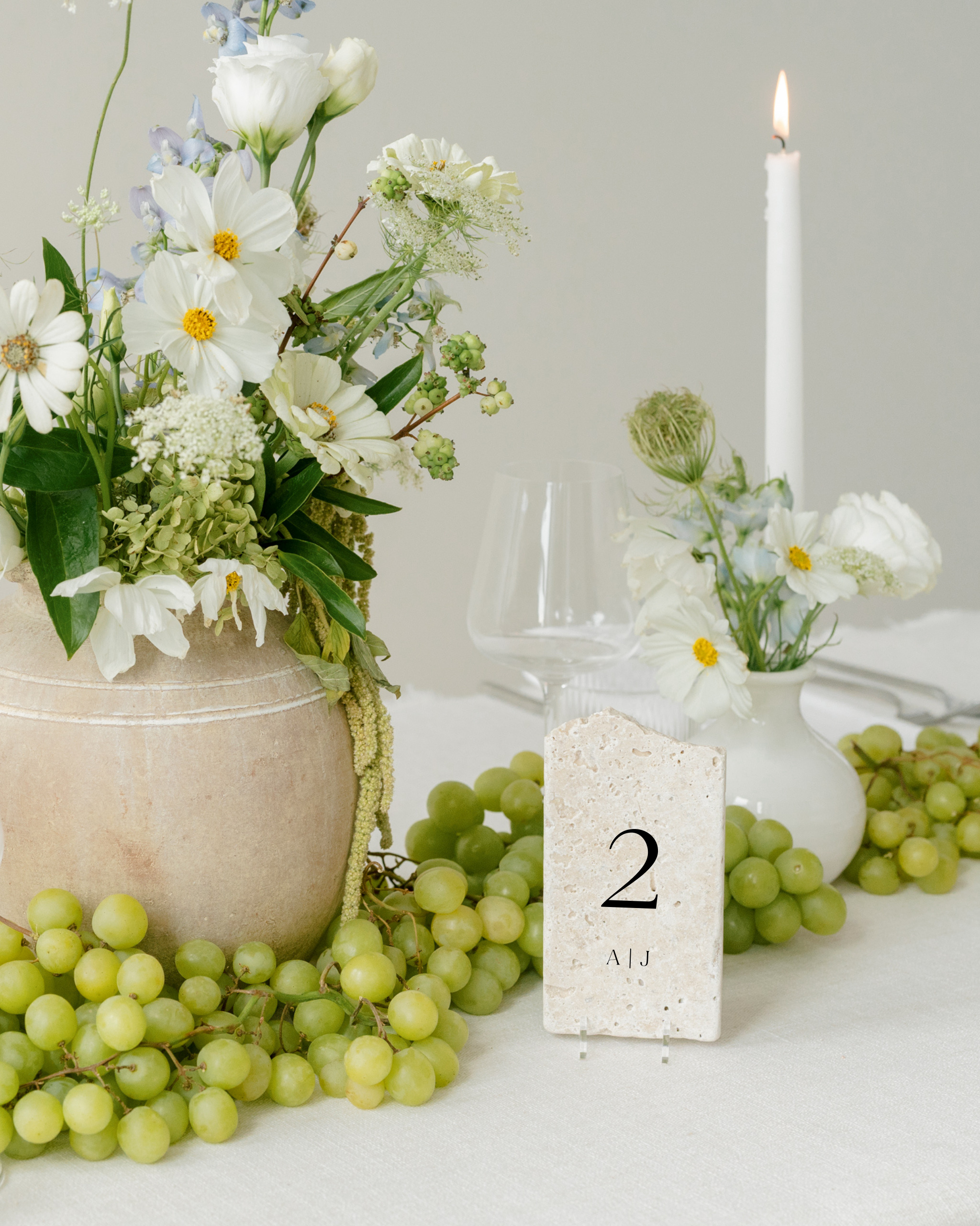 Stone Wedding Table Number 2 A | J