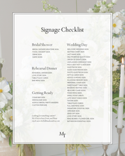 Wedding Sign Checklist