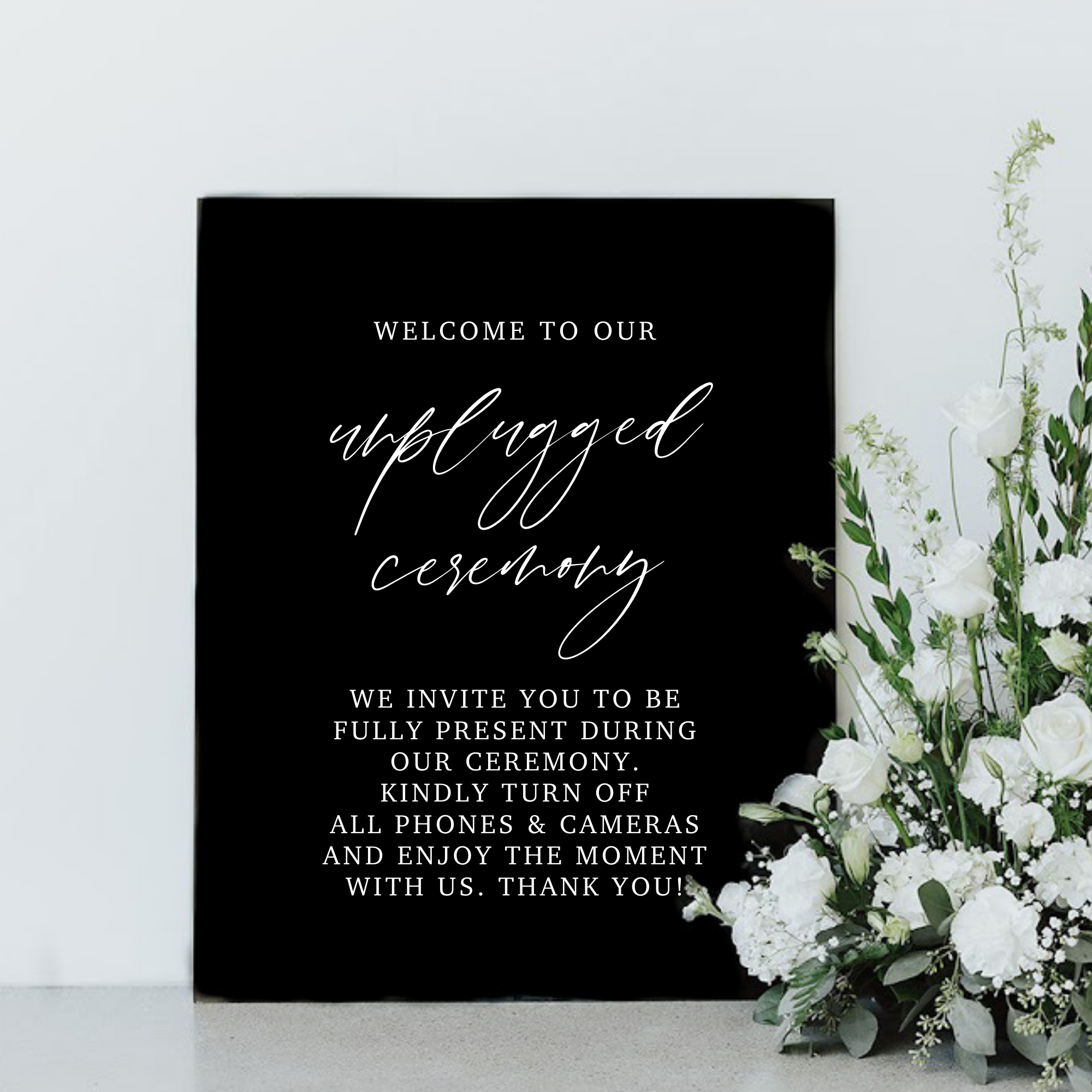 Unplugged Ceremony Sign